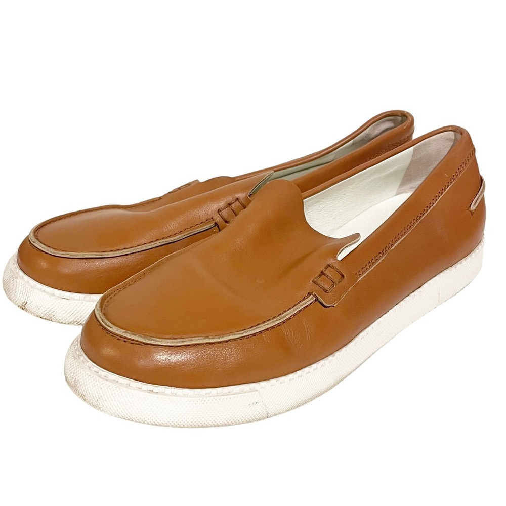 See By Chloe Size 41/11 Brown Leather Slip On Loafer Rubber White Sole